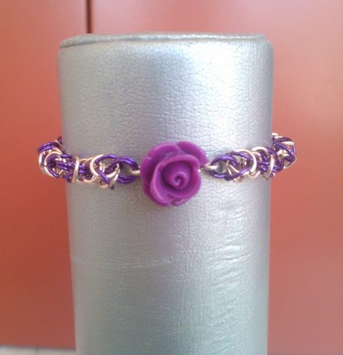 Bracciale bizantino con rosa