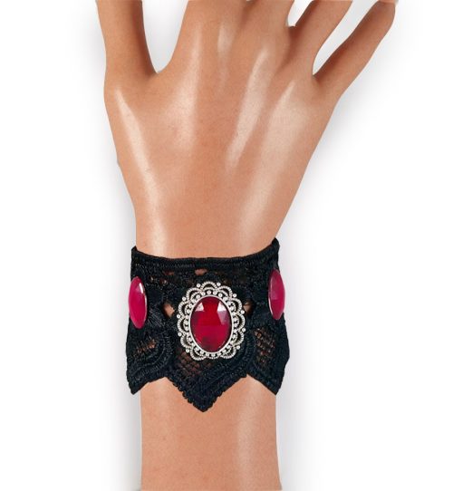 Bracciale simil polsino gotico con gemme