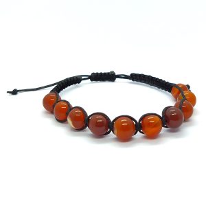 Bracciale Shamballa da donna in agata rossa striata