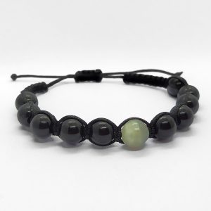 Bracciale tibetano Shamballa con onice e moonstone