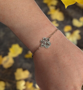 Bracciale con medaglietta a forma di zampa - personalizzata
