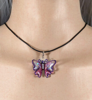 Collana farfalla viola 3d