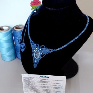 Collana macramè "Lumen Maris" con pietra di abalone - immagine 2