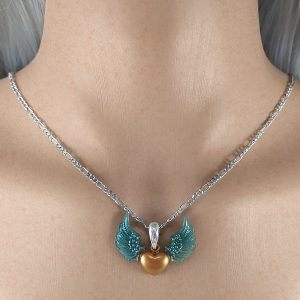 Collana cuore con ali