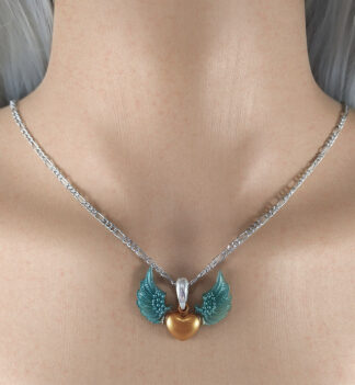Collana cuore con ali