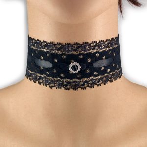Collarino nero con brillante centrale