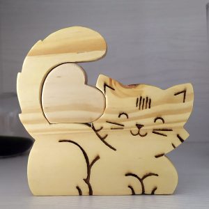 Sagoma gatto in legno, soprammobile personalizzabile