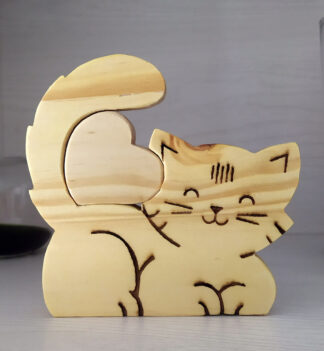 Sagoma gatto in legno, soprammobile personalizzabile