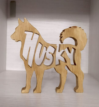 Sagoma cane Husky con scritta - personalizzabile