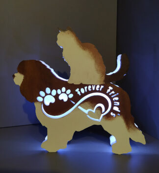 Lampada led Cavalier King e Gatto - Personalizzabile