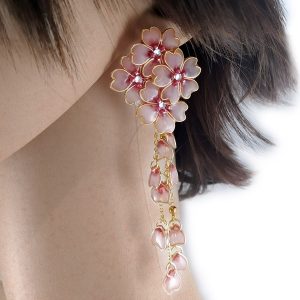 Orecchini fiore di ciliegio con pendente