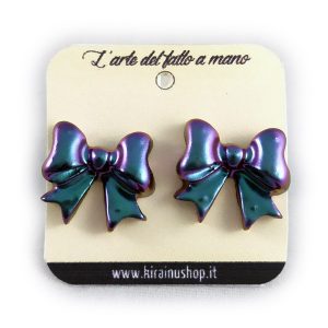 Orecchini fiocco olografico
