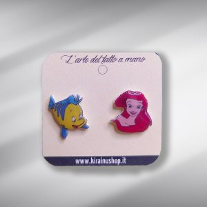 Orecchini Sirenetta - Ariel e Flounder