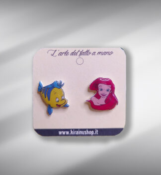 Orecchini Sirenetta - Ariel e Flounder
