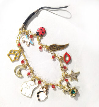 Phonestrap con catena a stelle e charm