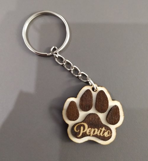 Portachiavi impronta di cane con nome personalizzato
