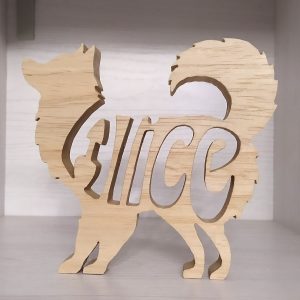 Sagoma cane volpino con nome - personalizzabile