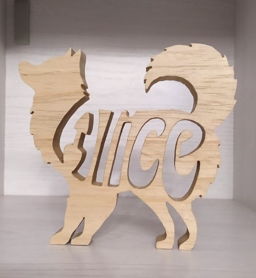 Sagoma cane volpino con nome - personalizzabile