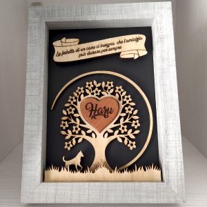 Cornice con Albero della vita con cane - Personalizzabile