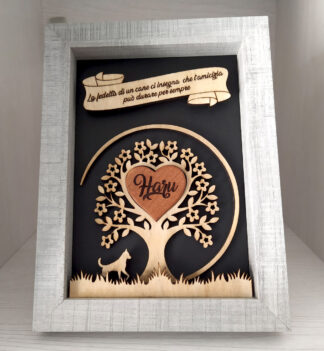Cornice con Albero della vita con cane - Personalizzabile