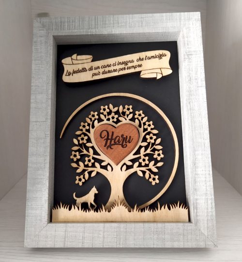 Cornice con Albero della vita con cane - Personalizzabile