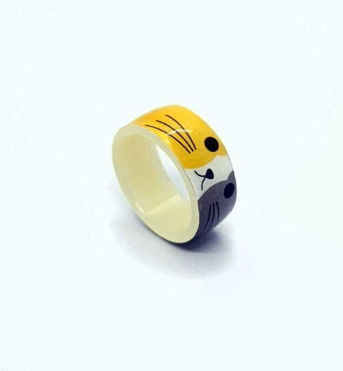 Anello con gatto calico stilizzato