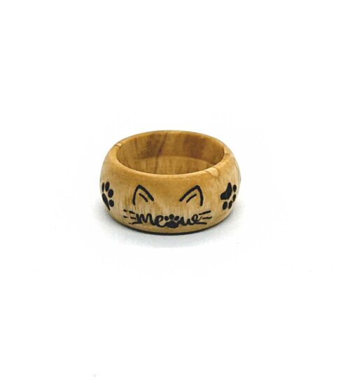 anello-gatto-in-legno-ulivo anello gatto in ulivo con incisione