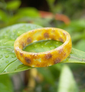 anello in resina con fiori