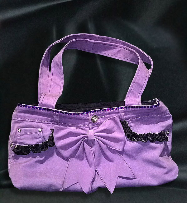 borsa di jeans viola