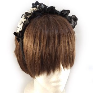 cerchietto pizzo bianco e nero
