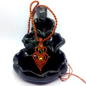 Gioiello macramè collana lunga con perle