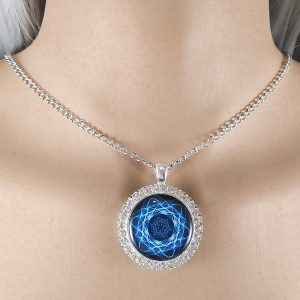Collana pendente astratto e brillantini