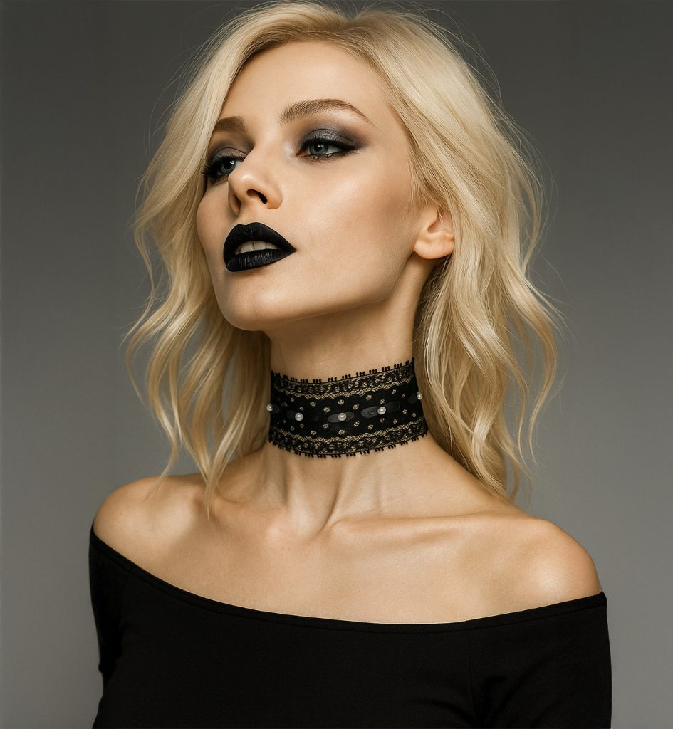 collari donna pizzo alto con strass