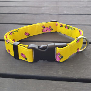 collare per cane giallo a fiori