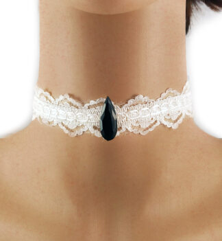 Collarino Donna in pizzo bianco