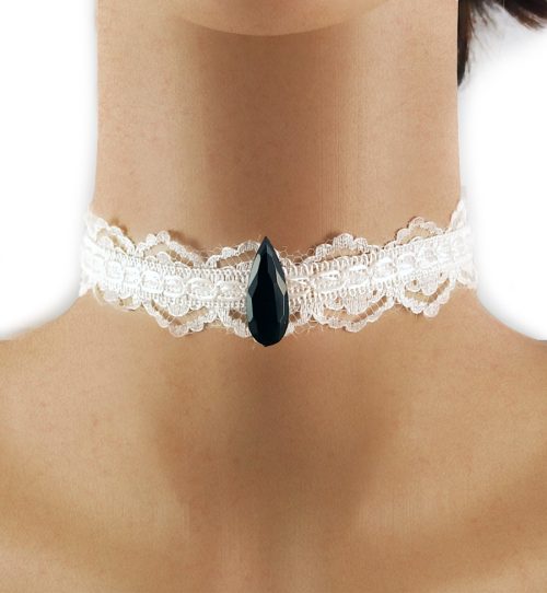 Collarino Donna in pizzo bianco