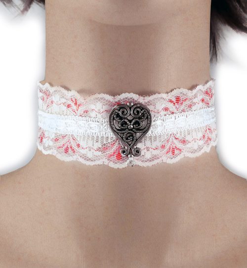 Collarino bianco con punto luce