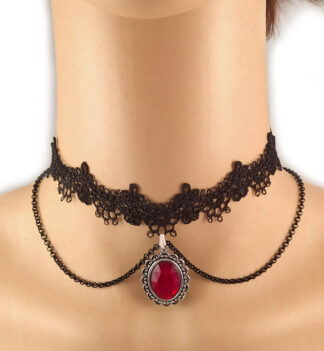 Collarino gotico con pendente e catena