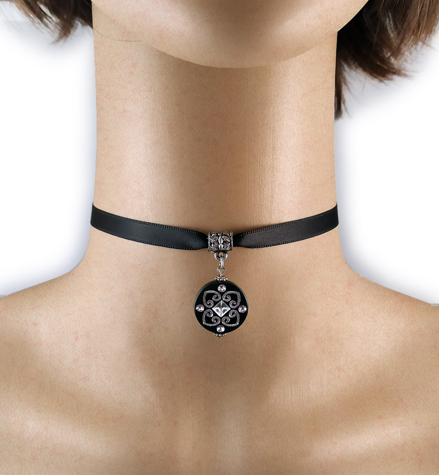 MISHITI Donne Organza Faux collare di cristallo ricamo collare falso traspirante collare falso camicia collare ornamentale collana