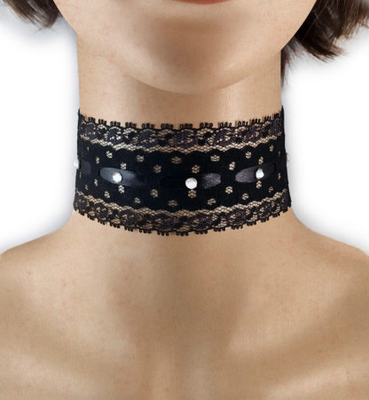 MISHITI Donne Organza Faux collare di cristallo ricamo collare falso traspirante collare falso camicia collare ornamentale collana