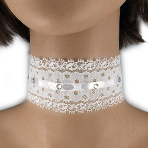 collarino strass bianco in pizzo