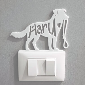 decorazione-interruttore-3d-cane-guinzaglio Decorazione per placca interruttore con cane e guinzaglio - personalizzabile