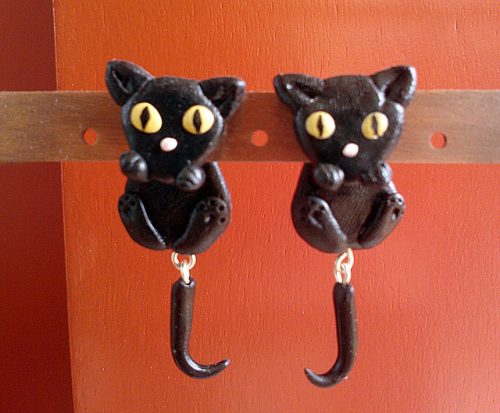 Orecchini gatto nero