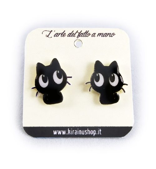 Orecchini a forma di gatto nero