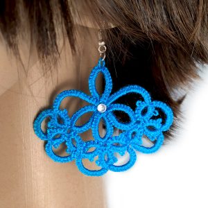 orecchini-chiacchierino-blu-indossati-ingrandimento Orecchini chiacchierino - Mille fiori