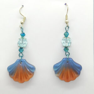 orecchini conchiglia a ventaglio in resina