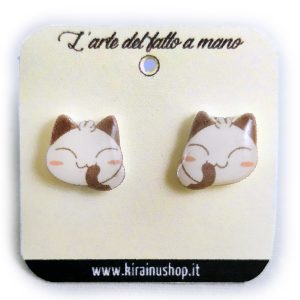 Orecchini da lobo gattino acciambellato