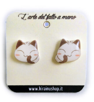 Orecchini da lobo gattino acciambellato
