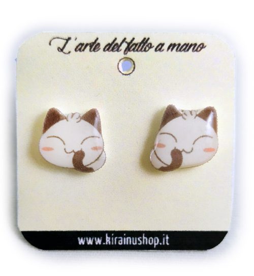 Orecchini da lobo gattino acciambellato