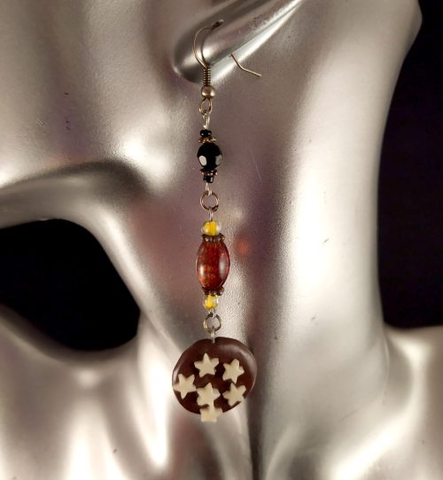 Orecchini pan di stelle con perle miste